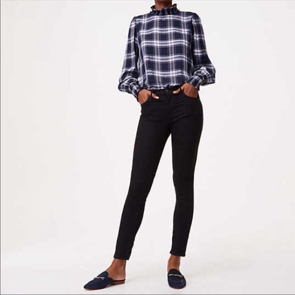 Loft Black Ankle Skinny Jeans 24